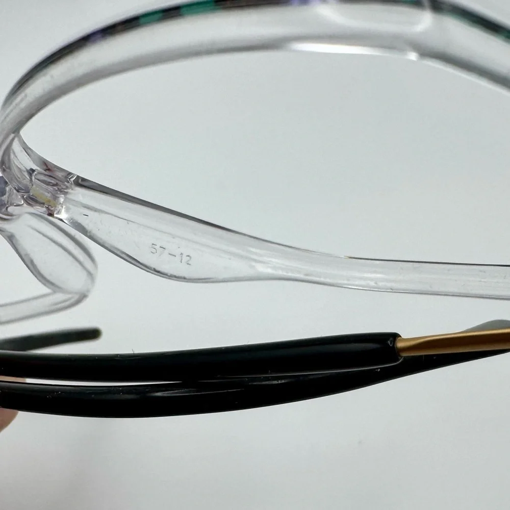 Silhouette SPX M1849 57-12-135 Gray Crystal/Black Geometric Glasses